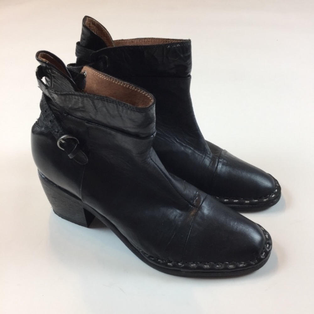 AllSaints Heeled Leather Boots short Cossack style